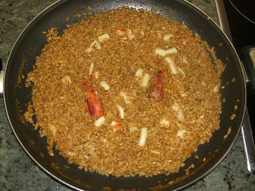 Rossejat de arroz, arroz
