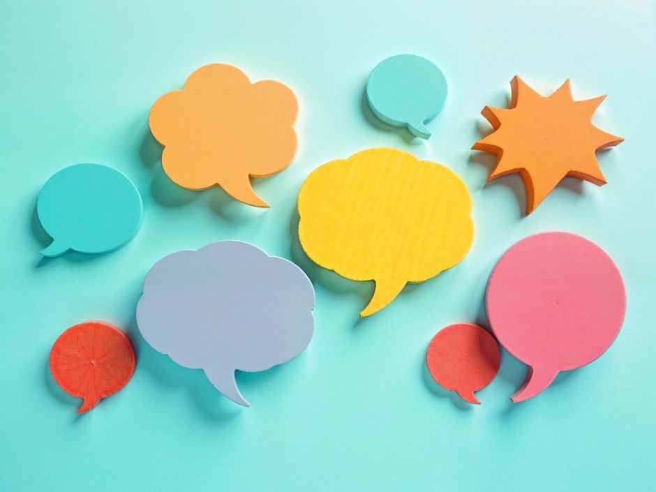 Bocadillos de conversación de colores